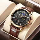 Relógio de Couro Masculino | Elegant Boss - Aço Inoxidável