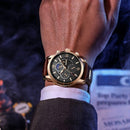 Relógio de Couro Masculino | Elegant Boss - Aço Inoxidável