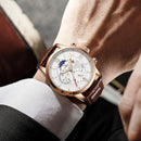 Relógio de Couro Masculino | Elegant Boss - Aço Inoxidável